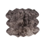 Gray Auskin Natural Longwool Sheepskin Rug made from organic lambskin fibers on a white background.