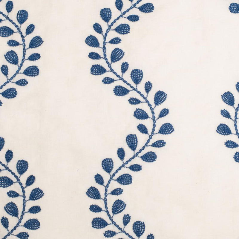 ivory linen blend curtain panels navy blue floral print
