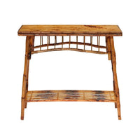 occasional accent table rattan tortoise shell shelf