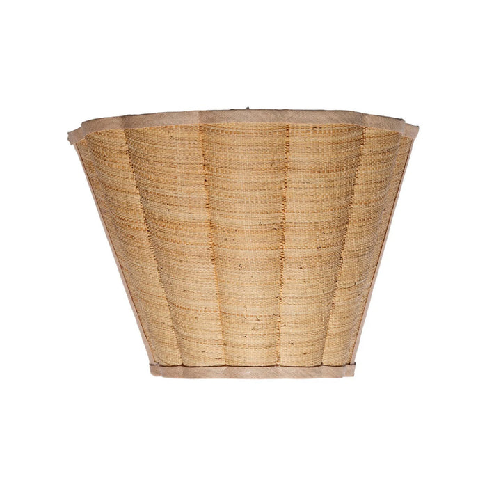 raffia wall light sconce cone shaped scalloped shade