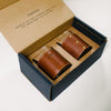 rocks glass leather wrapped personalized