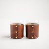 rocks glass leather wrapped personalized