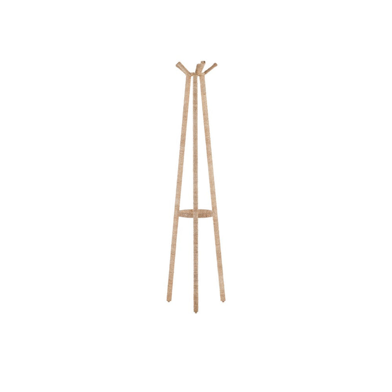 three legs coat rack rope wrapped tapered