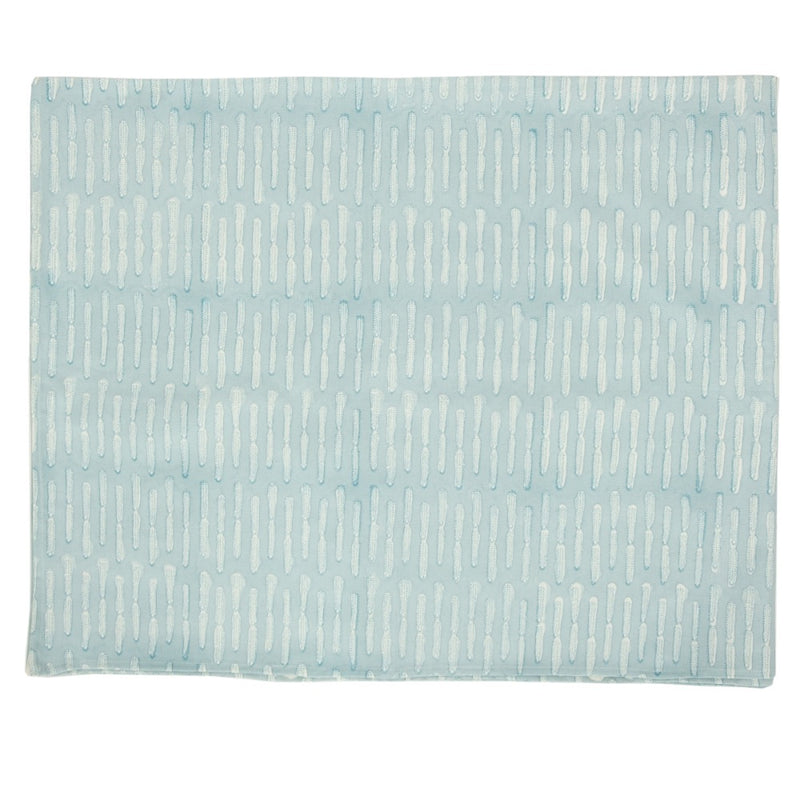 block printed patterned blue tablecloth 