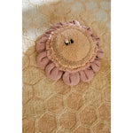 round flower floor pouf pink yellow washable