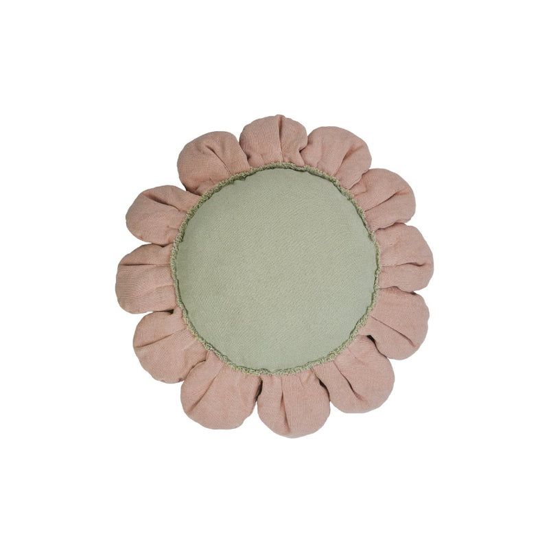round flower floor pouf pink yellow washable