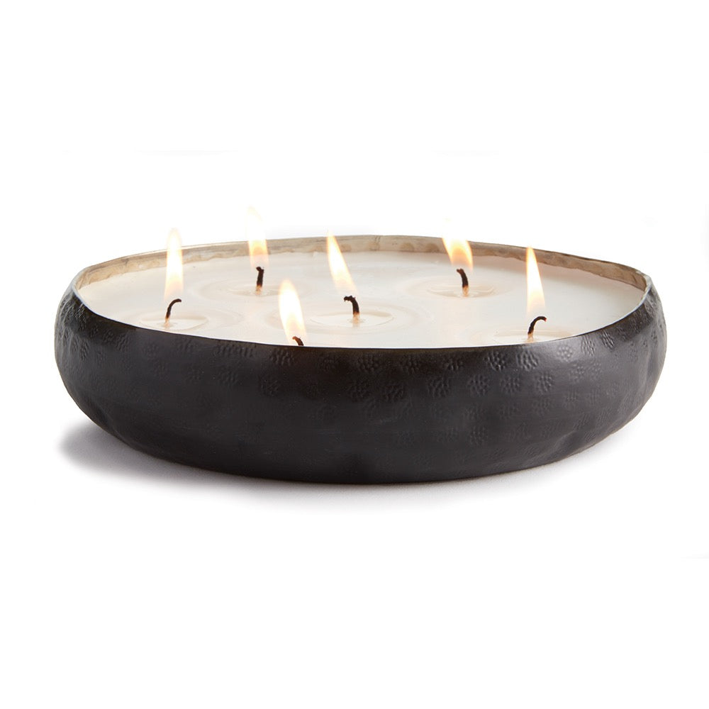 black round 6 wick candle tray 