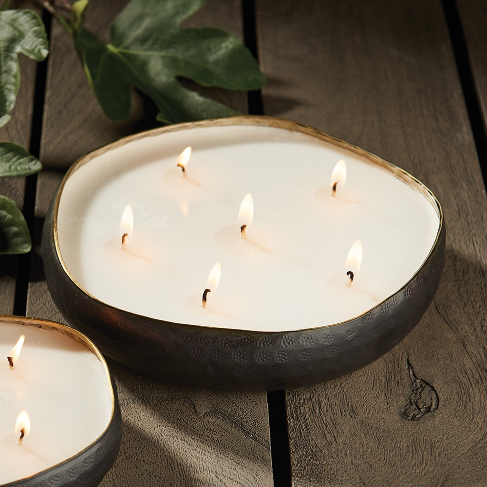 black round 6 wick candle tray 