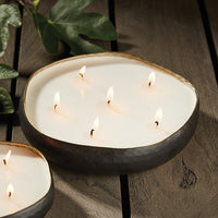 black round 6 wick candle tray 