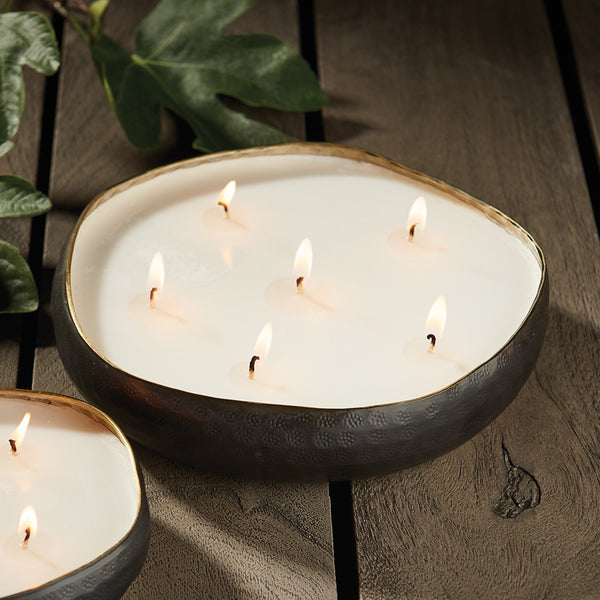 black round 6 wick candle tray 