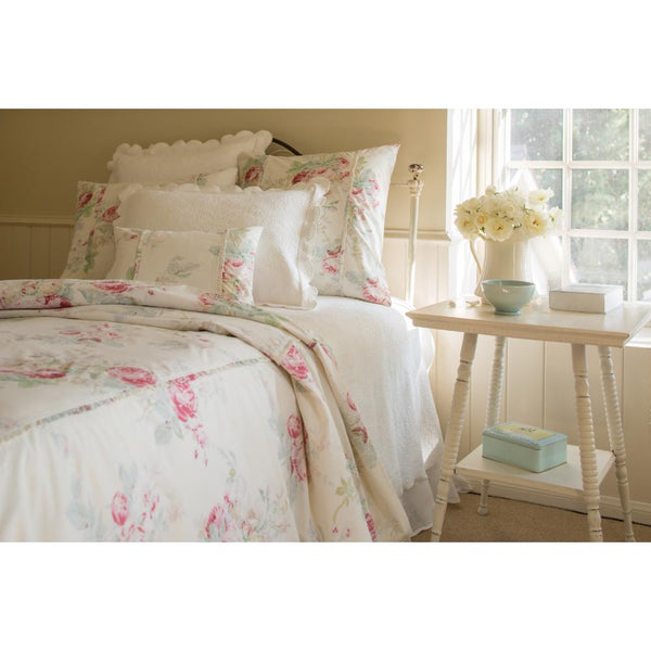 Floral bedding collection cream pink green