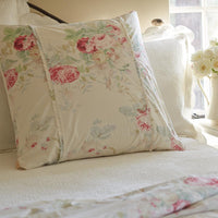 Floral bedding collection cream pink green