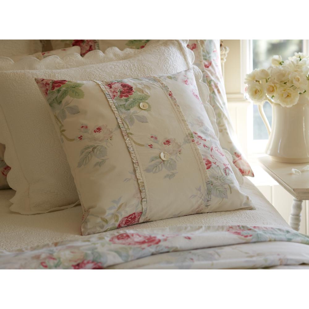 Floral bedding collection cream pink green