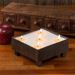 candle 4 wick forged iron black square feet