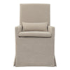 dining arm chair natural brushed linen slipcover casters
