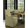 dining arm chair natural brushed linen slipcover casters