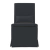 dining chair dark charcoal grey slipcover casters