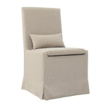 dining chair natural linen slipcover casters