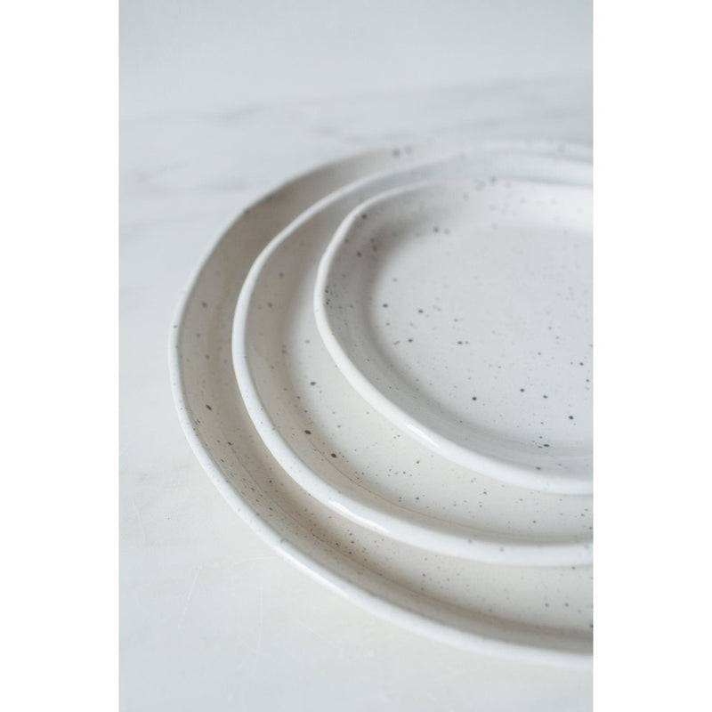 spec dinner plates set white gray round ceramic