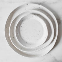 spec dinner plates set white gray round ceramic