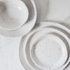 spec dinner plates bowls set white gray round ceramic