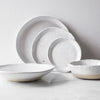 spec dinner plates bowls set white gray round ceramic