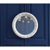 round wall mirror white leather frame