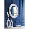 round wall mirror white leather frame