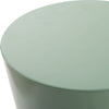 modern accent drink table glossy seafoam green lacquer round drum-like
