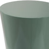 modern accent drink table glossy seafoam green lacquer round drum-like