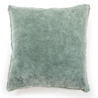Sage Green Velvet Pillow Pom Pom 22" square