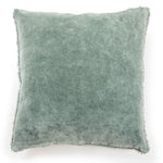 Sage Green Velvet Pillow Pom Pom 22" square