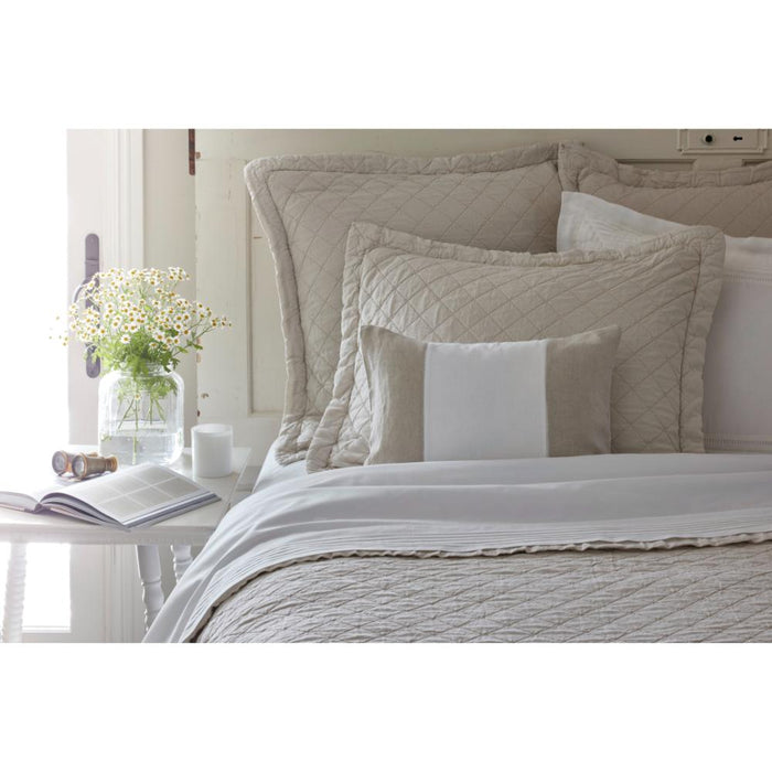 flax colored diamond quilted matelasse shams