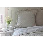 flax colored diamond quilted matelasse shams