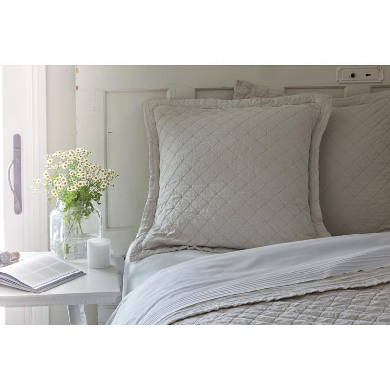 flax colored diamond quilted matelasse shams