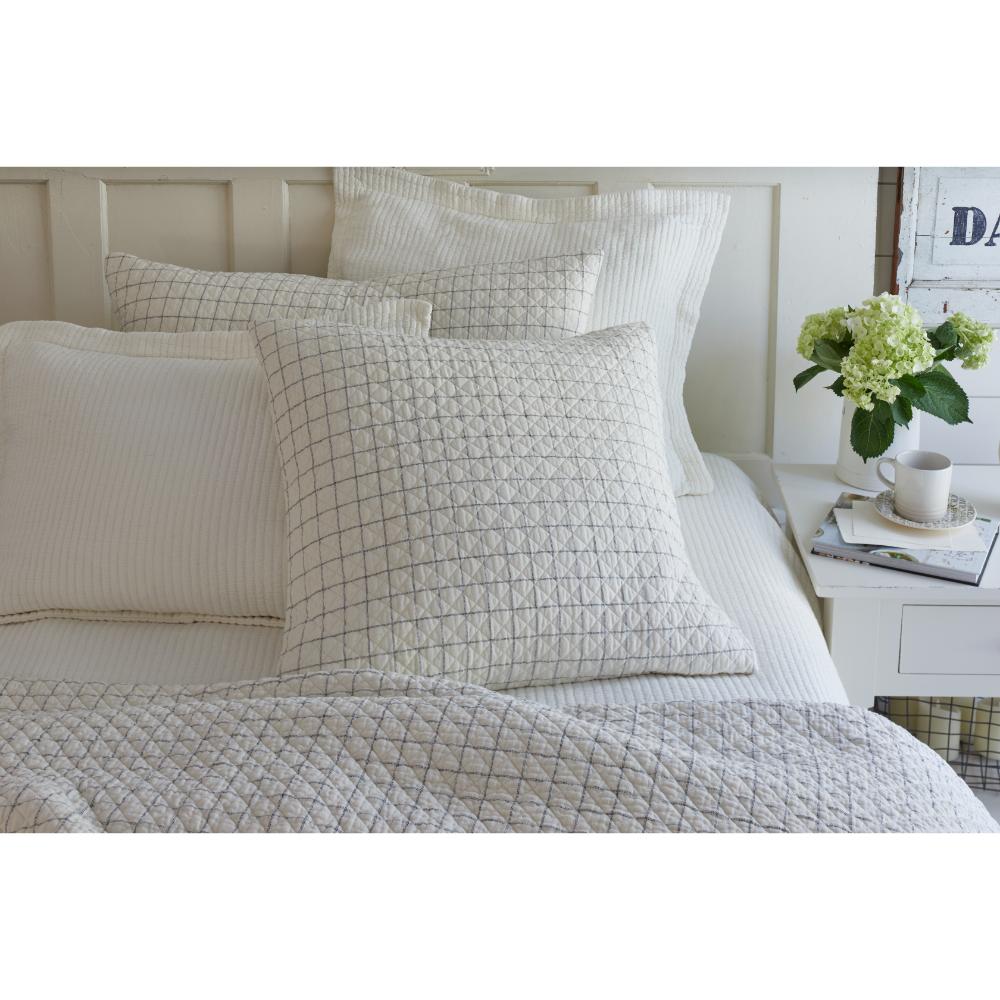 bedding ensemble quilted black cream grid pattern shams quilt size options