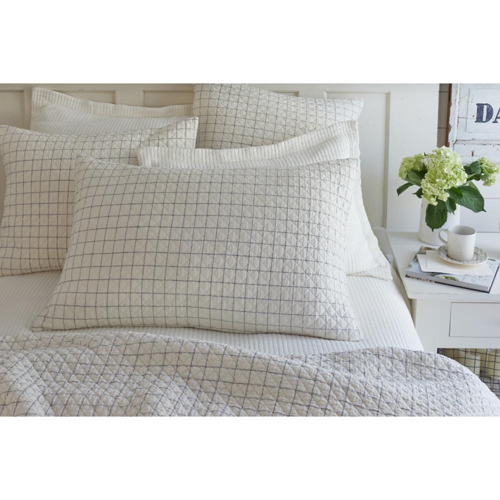 bedding ensemble quilted black cream grid pattern shams quilt size options