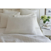 bedding ensemble quilted black cream grid pattern shams quilt size options