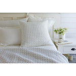 bedding ensemble quilted navy cream grid pattern shams quilt size options