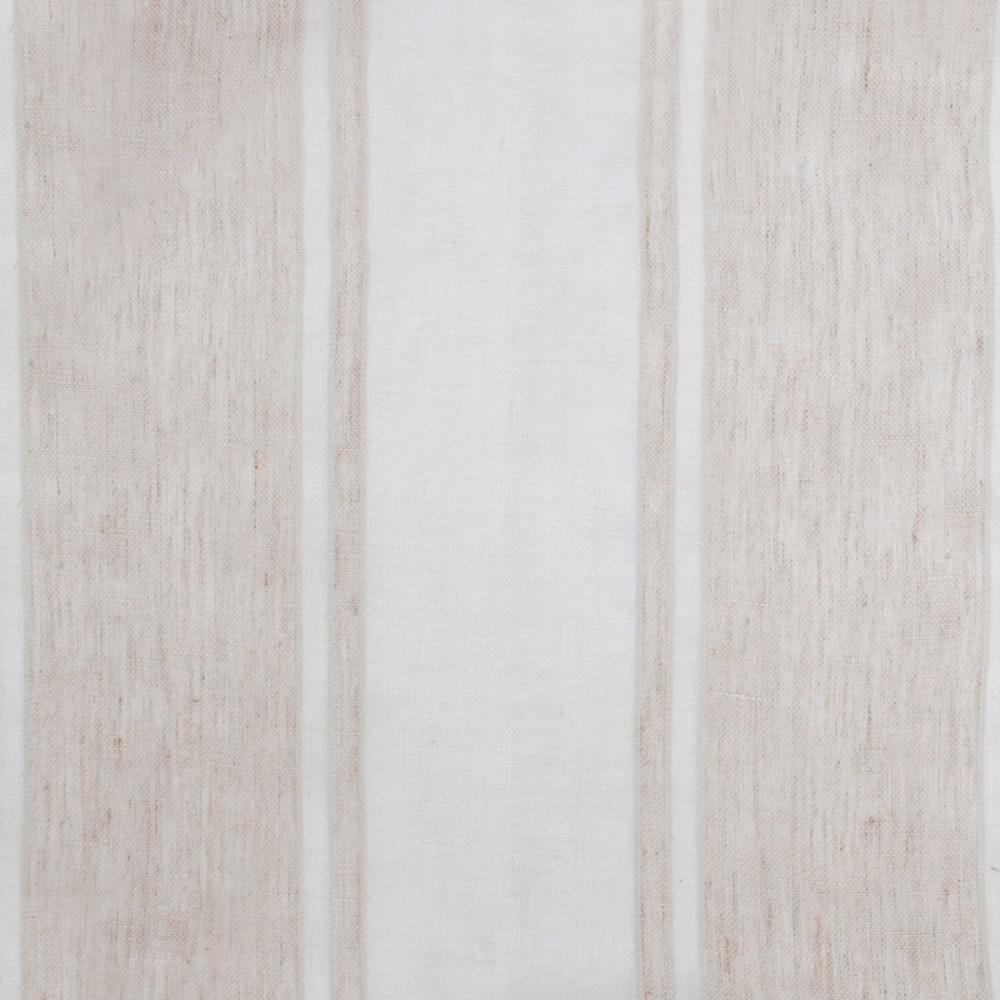 natural and ivory striped shimmer linen sheer curtain panels