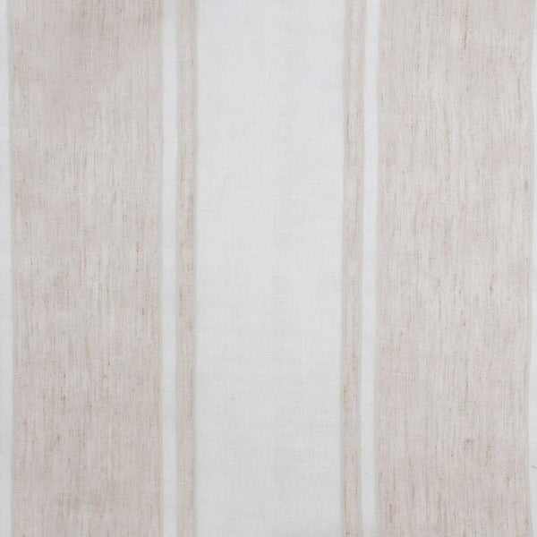 natural and ivory striped shimmer linen sheer curtain panels
