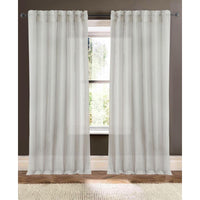 platimun and ivory shimmer striped sheer curtain panels