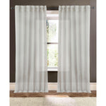 platimun and ivory shimmer striped sheer curtain panels