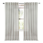 platimun and ivory shimmer striped sheer curtain panels