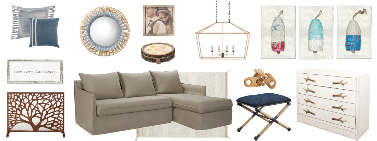 Series of lakehouse worthy furniture and decor picked by BSEID staff