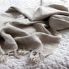 Montauk linen cream throw blanket
