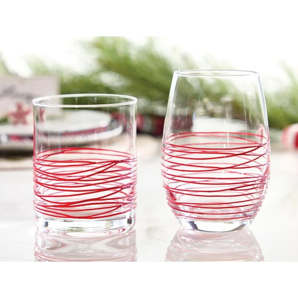 textured spun wine glass red clear