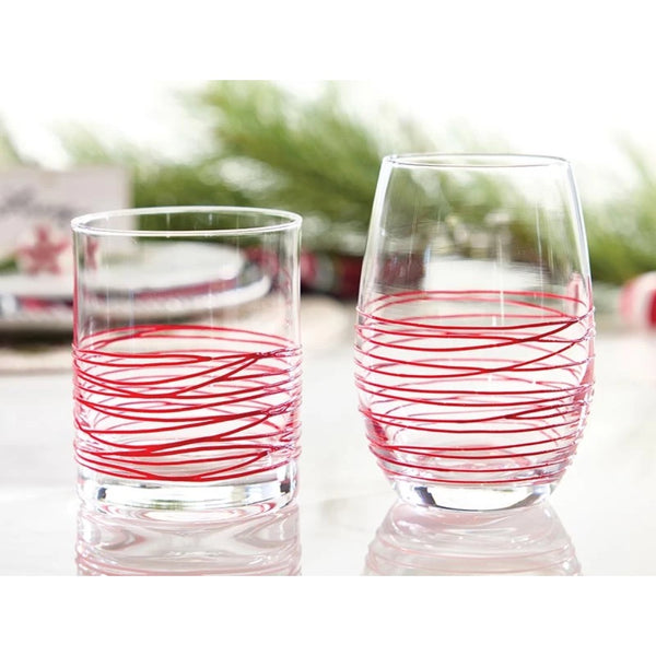 textured spun wine glass red clear