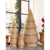 rattan woven tiered Christmas tree
