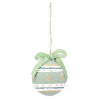 green blue white round ornament set 